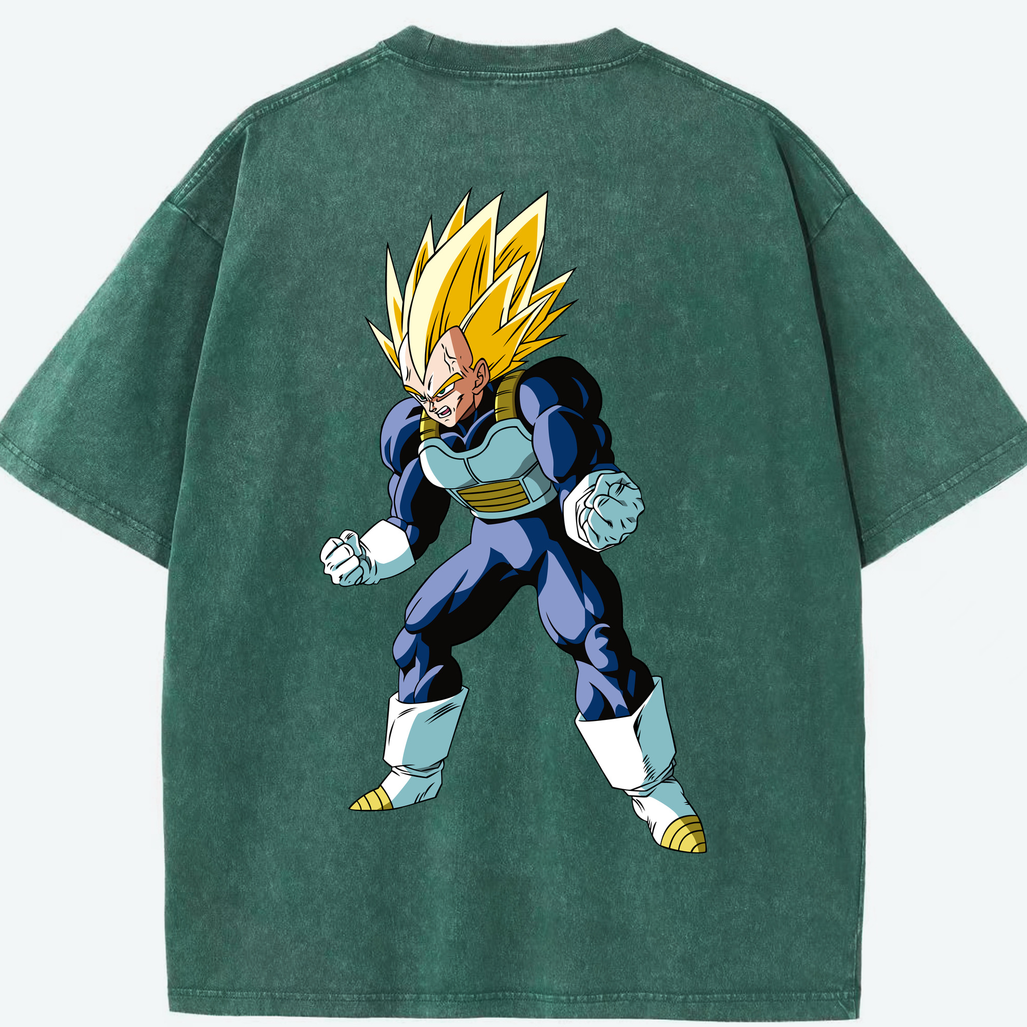 （画像用） ドラゴンボール ベジータ四世（Bejīta Yonsei）DRAGON BALL Vegeta IV 綿100% ヴィンテージ風 半袖Tシャツ（背面プリント）